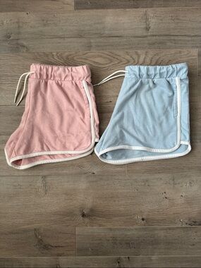 Old Navy Pink and Light Blue Elastic Waist Shorts
